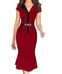 V-neck Mermaid Short Sleeves Bodycon Dress/Midi Dress 