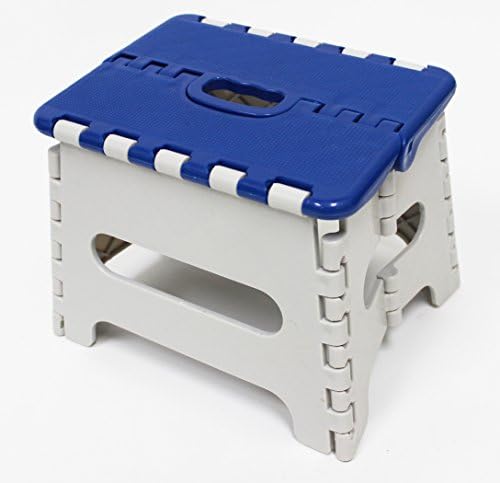 Playwise Super Strong Foldable Step Stool for Adults and Kids (8.5", BLUE)