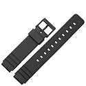 Marburger Uhrband: Kunststoff - 16 mm - schwarz Dess. 3 - schwarze Kunststoffschließe