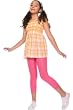 Girls Opaque Nylon Leggings with LACE Trim