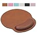 Ergonomic Mouse Pad with Wrist Support,PU Leather Mousepad for Laptop Computers & Mac,Non-Slip Rubber Base Memory Foam Wrist Rest Mouse Pads for Men Women,Home Work Office Gaming,Pain Relief (Brown)