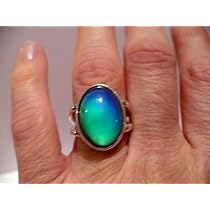 Top Quality Men Ladies Sterling Silver Mood Ring Fast Vivd Colors
