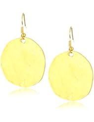 Kenneth Jay Lane Large Satin Gold Coin Fishhook Earrings