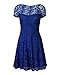 Miusol Women's Retro Hepburn Style Half Sleeve Swing Bridesmaid Dress, Black, XL