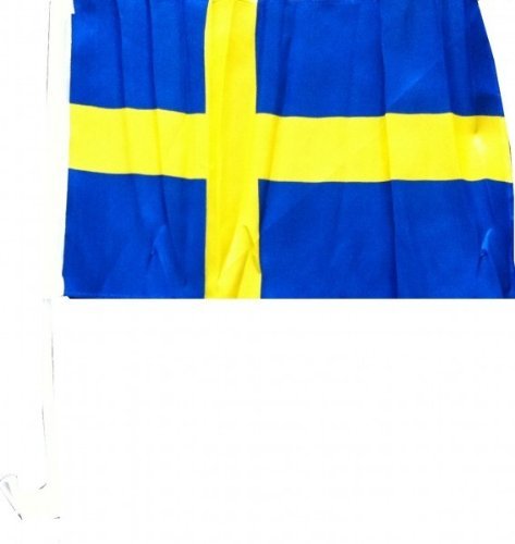 1 x Autofahne Autoflagge 45 x 30 Schweden Auto Fahne Fahnen Flagge Flaggen EM 2012 mit Halterung
