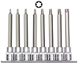 FAMEX 10741-8 Bit-Einsaetze fuer Torx-Schrauben, 140mm, 1/2-Antrieb, 8-teilig