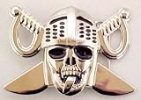 Lewd Knight Skull & Crossed Swords Belt Buckle