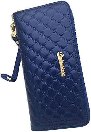 POLOMINSA Leather Zip Around Long Wallet / Cards Protector For Women (Royalblue)