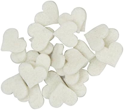 Feltfriend 25 Pieces Heart Shaped Die Cut Felt, Small Size (Ecru - FS308-M05)