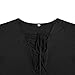 Blooming Jelly Women's Sexy Bandage Plain Deep V Neck Lace Up Long Sleeve Blouse Tops Black,Black,Small / US 2-4