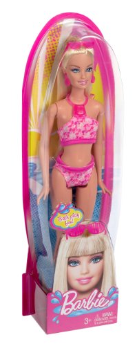 Imagen 3 de Mattel T7184 - Beach Barbie, rosa, muñeca, bikini y gafas de sol como