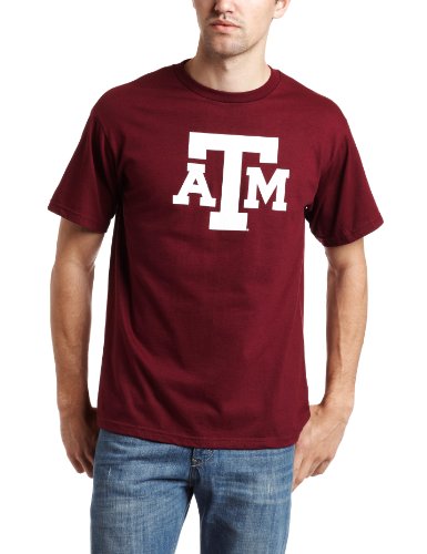 NCAA Men's Texas A&M Aggies Football Icon Short Sleeve Basic Tee (True Maroon, Large)