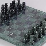 16 Black & Green Marble Chess Set