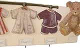 Days of the week French wording teddy bear and clothing huge hook and rack
