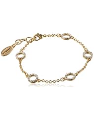 T Tahari "Essentials" Pave Circle Gold Station Bracelet, 7.25"