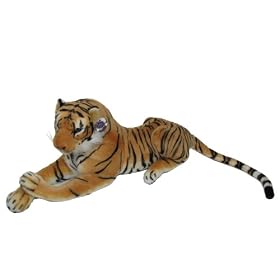 Cuddlestime 70cm Lying Tiger Soft Plush Toy (Brown)