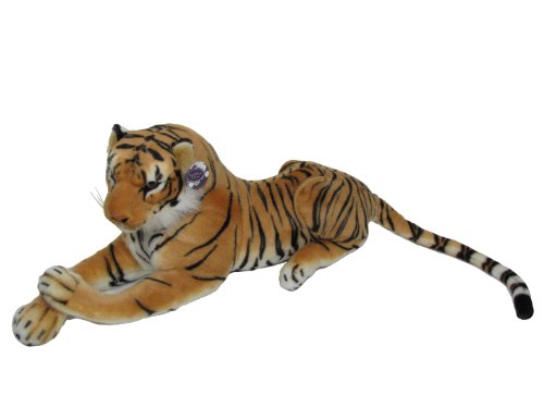 Cuddlestime 70cm Lying Tiger Soft Plush Toy (Brown)