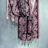 NOVICA Wool shawl, 'Wine Blossoms'