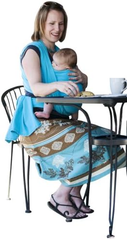Organic Woven Wrap Baby Carrier - Turquoise Miel et Malice