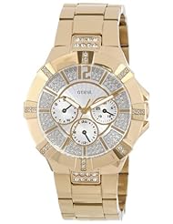 GUESS Womens U13576L1 Dazzling Sporty Gold-Tone Watch