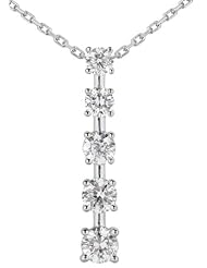 1.00 CTW Diamond Journey Pendant in 14K White Gold