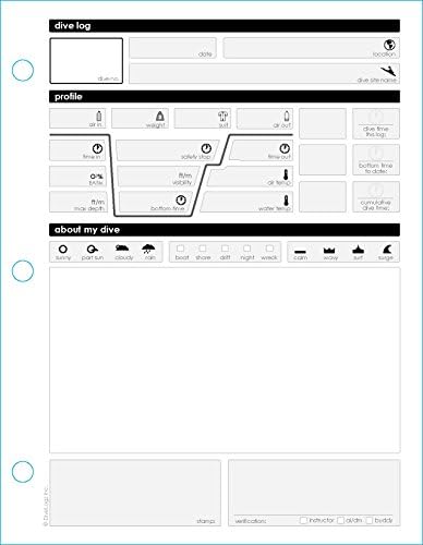 Dive Logz LETTER Refillz (Fits any LETTER SIZED 3 ring binder)