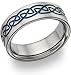 Blue Titanium Celtic Wedding Band Ring