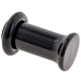 One Acrylic Single Flared Plug: 6g Black (SOLD INDIVIDUALLY. ORDER TWO FOR A PAIR.)