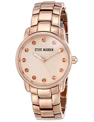 Steve Madden Womens SMW00016-07 Rose Gold Case and Bracelet Watch