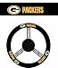 Geniune Leather Steering Wheel with Official NFL Licensed Logo - Green Bay Packers