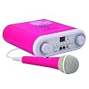 PINK KARAOKE MACHINE PLAYER NOW WITH GREAT KARAOKE DISCS INC ABBA  HIGH SCHOOL MUSICAL GREASE & MUCH MORE -FUN FOR ALL THE FAMILY