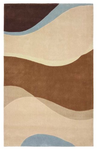 Contemporary Area Rug, 828 Mirage Collection 4'x6' Beige Brown