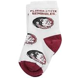Florida State Seminoles (FSU) Infant White Woven Team Logo 7-9 Sock