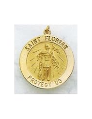 Saint Florian Medal - Available in 14K Yellow Gold, White Gold, and Sterling Silver
