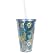 Aqua Floral Double Wall Tumbler