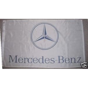 NEOPlex 3' x 5' Mercedes White Automotive Logo Flag