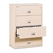 FireKing Products - FireKing - Insulated 4-Drawer Lateral File, 37-1/2w x 22-1/8d, Letter/Legal, Parchment - Sold As 1 Each - Insulation between drawers makes each drawer a separate, fireproof unit. - Water-resistant-designed to prevent water damage resulting from sprinklers and fire hoses. - Drill- and pick-resistant high-security key lock. - Accommodates letter or legal size hanging folders. -