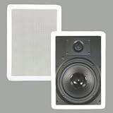 New 8 In Wall Surround Sound HD Home Theater Rectangular Kevlar Speaker Pair TS80W