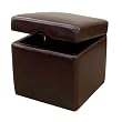 Brown Leather Storage Ottoman By Wholesale Interiors