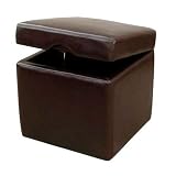 Brown Leather Storage Ottoman By Wholesale Interiors