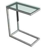 Soho Snack Table (Stainless / Clear) (24H x 10W x 20D)