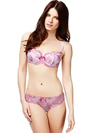 Limited Collection Two Tone Floral Embroidered Non-Padded B-DD Bra