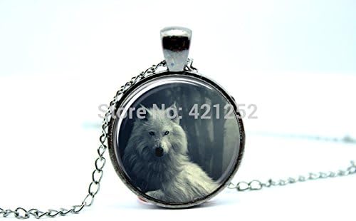 Pretty Lee 2015 Fashion Gun Black Wolf In The Forest Glass Tile Art Pendant Glass Photo Cabochon Necklace Christmas gift
