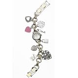 Golden Classic Women's 1366_TT Toned Charmed Love Charm Bracelet Watch