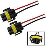 iJDMTOY (2) H11 H8 880 881 Female Adapter Wiring Harness Sockets Wire For Headlights or Fog Lights