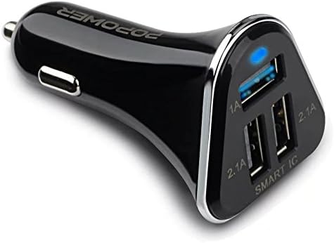 Car Charger:Intelligent 5.2A fireproof materials 3 USB Car Charger With Smart Sharing IC for Each USB Port, Compatible with MP3, mobile phone, notebook,cameras,other digital devices. (Black)