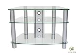 Clear Glass TV Stand 800mm wide
