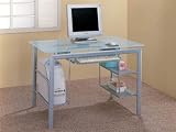 Functional Metal & Glass Home Office Storage Computer Desk