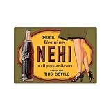 Drink Genuine Nehi Soda Lady Retro Vintage Embossed Tin Sign
