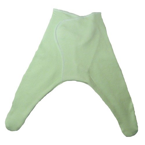 Light Green Cotton Knit Footed Baby Pants